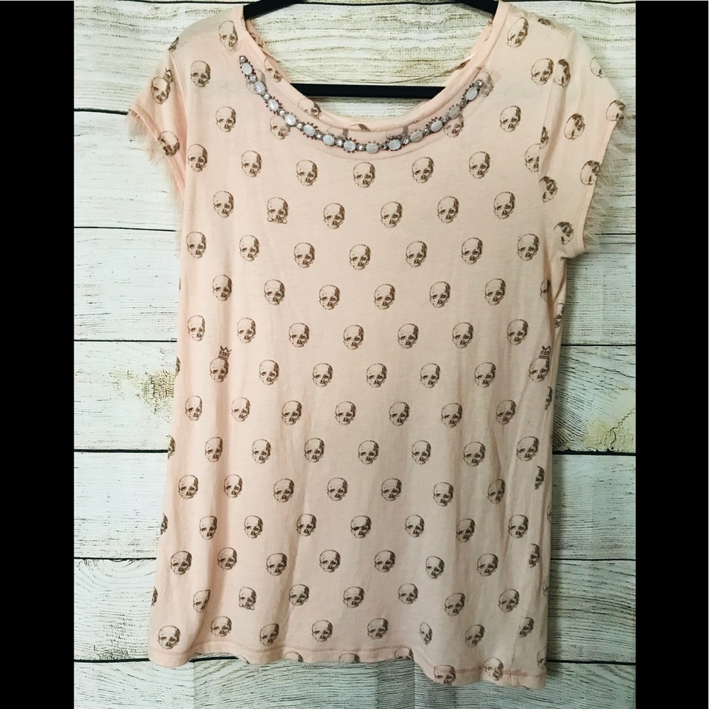 Vera Wang Princess Skull Print Top